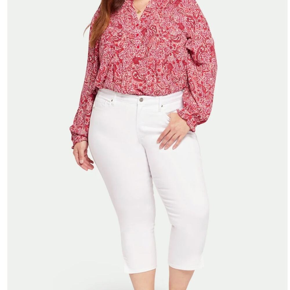 Nwt-Nydj Plus -Chloe Capri Colored Jeans, Optic White-22W